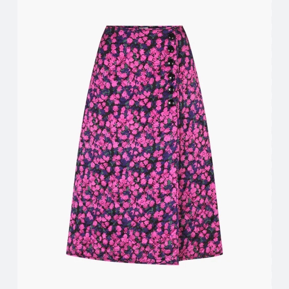 Baum und pferdgarten Vibrant Pink Floral A-Line maxi skirt NWT - Picture 1 of 4